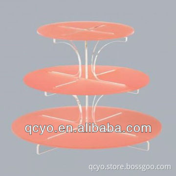 3 tiers circular acrylic cake display stand